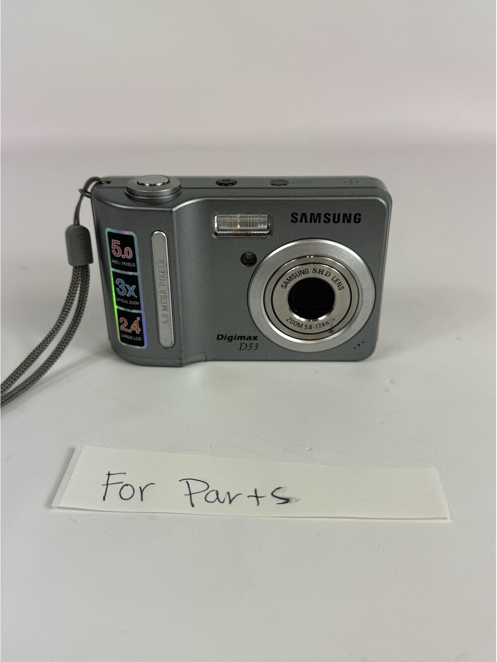 Samsung Digimax D53 5.0 Megapixels Digital Camera Parts Or Repair Only